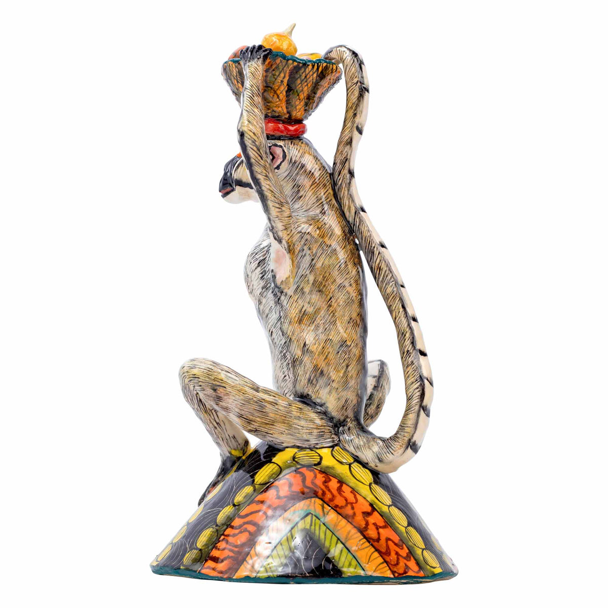 Monkey Fruit Basket Sculpture