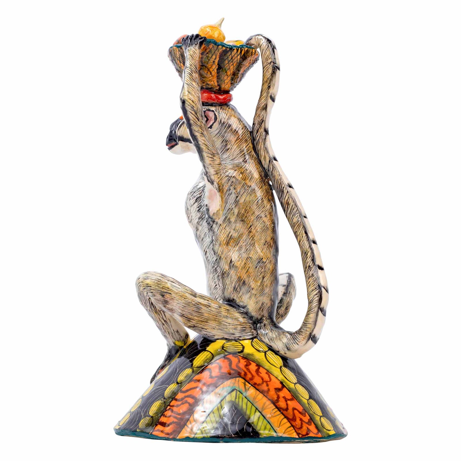 Monkey Fruit Basket Sculpture