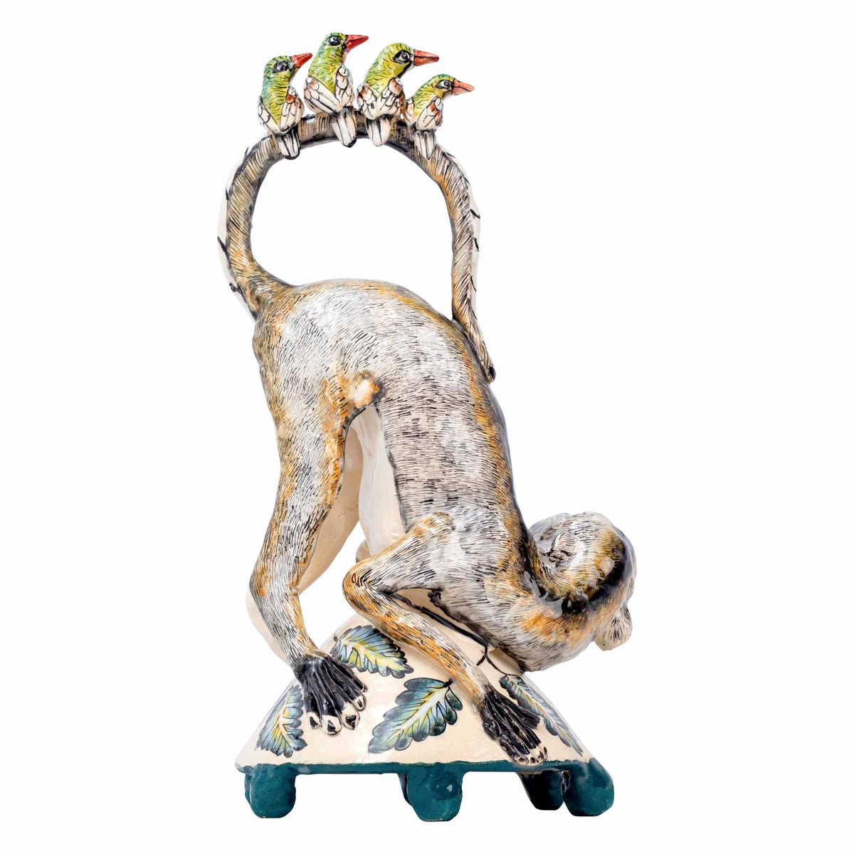 Monkey & Sunbird Sculpture