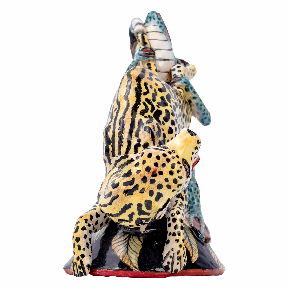 Frog & Leopard Sculpture
