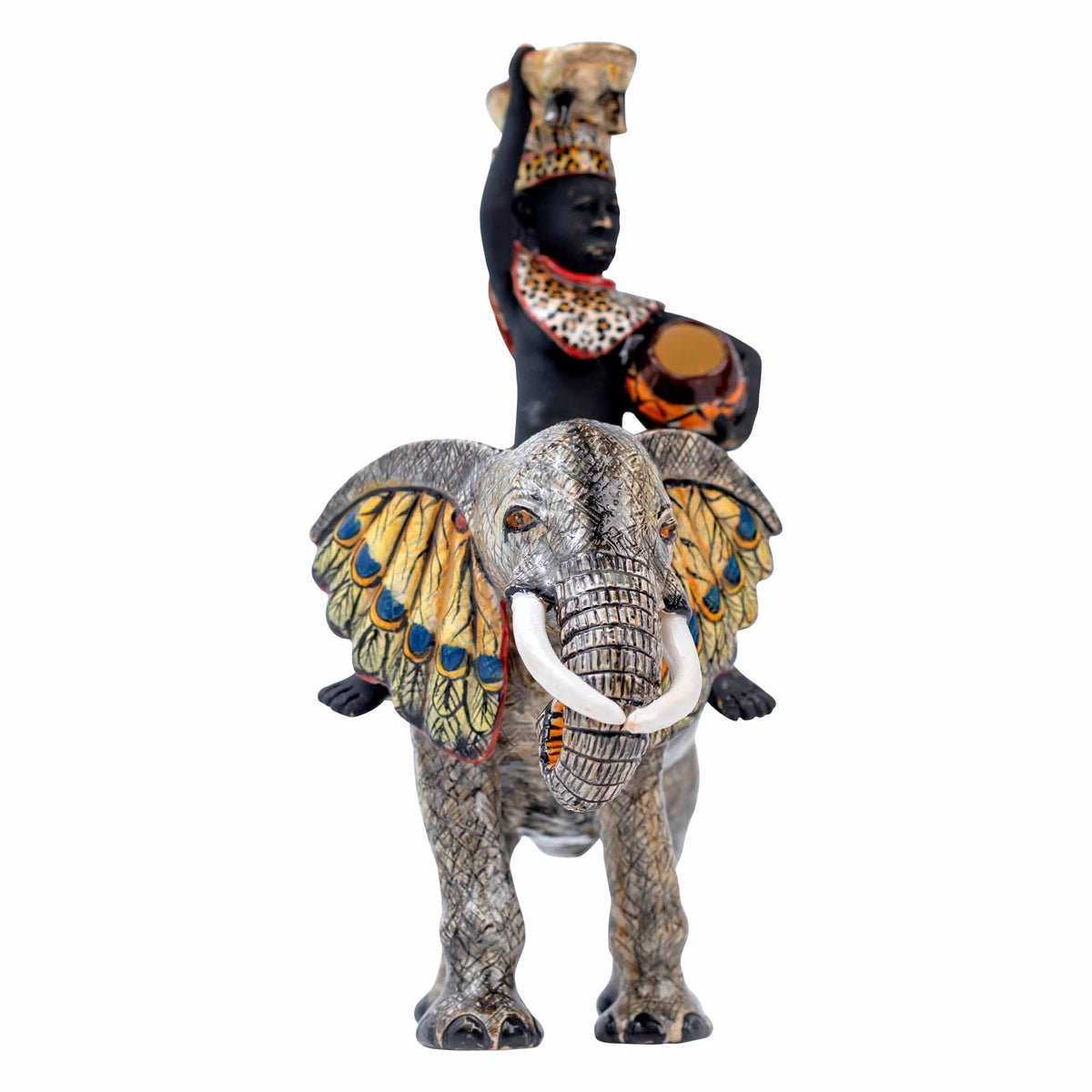 African Woman Elephant Platter