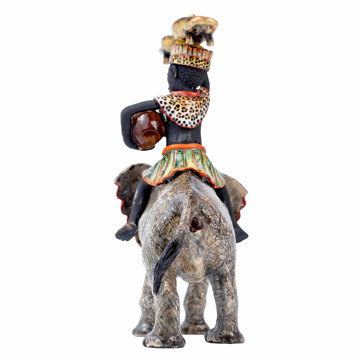 African Woman Elephant Platter