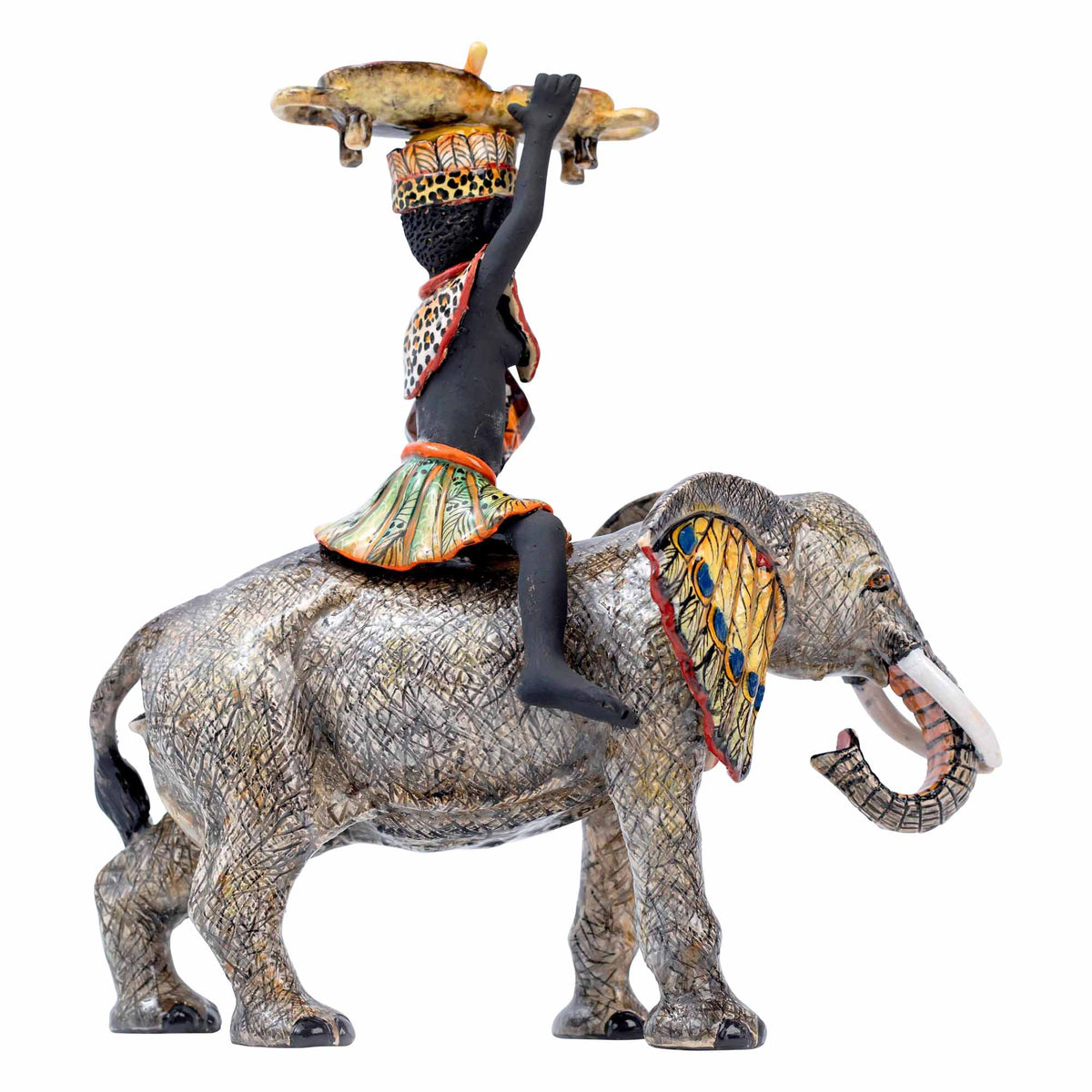 African Woman Elephant Platter