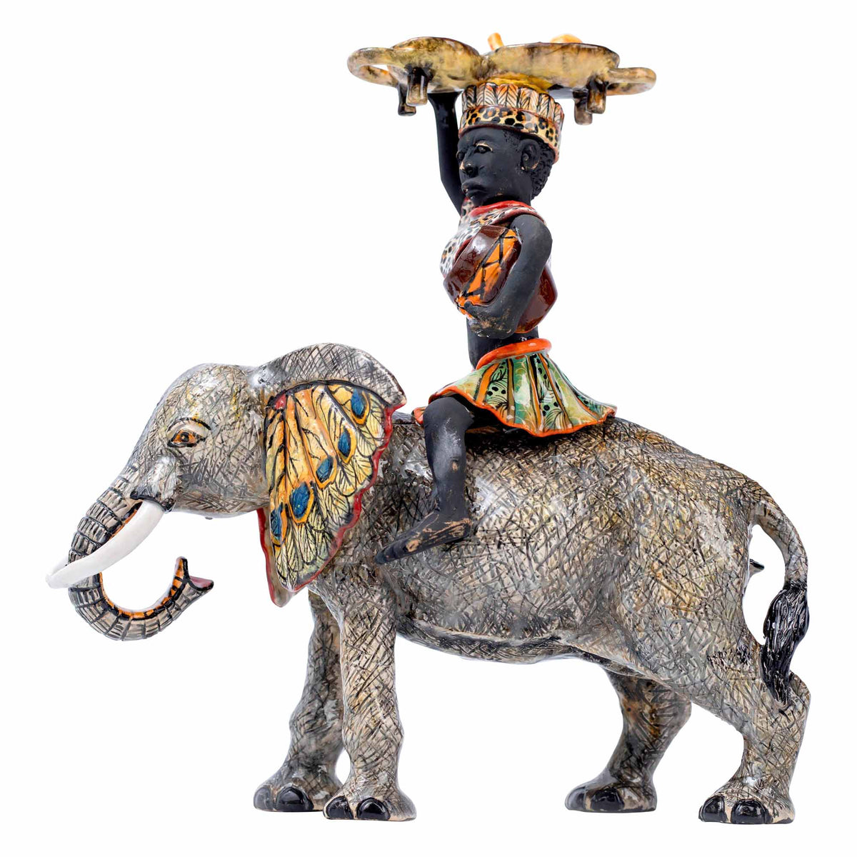 African Woman Elephant Platter