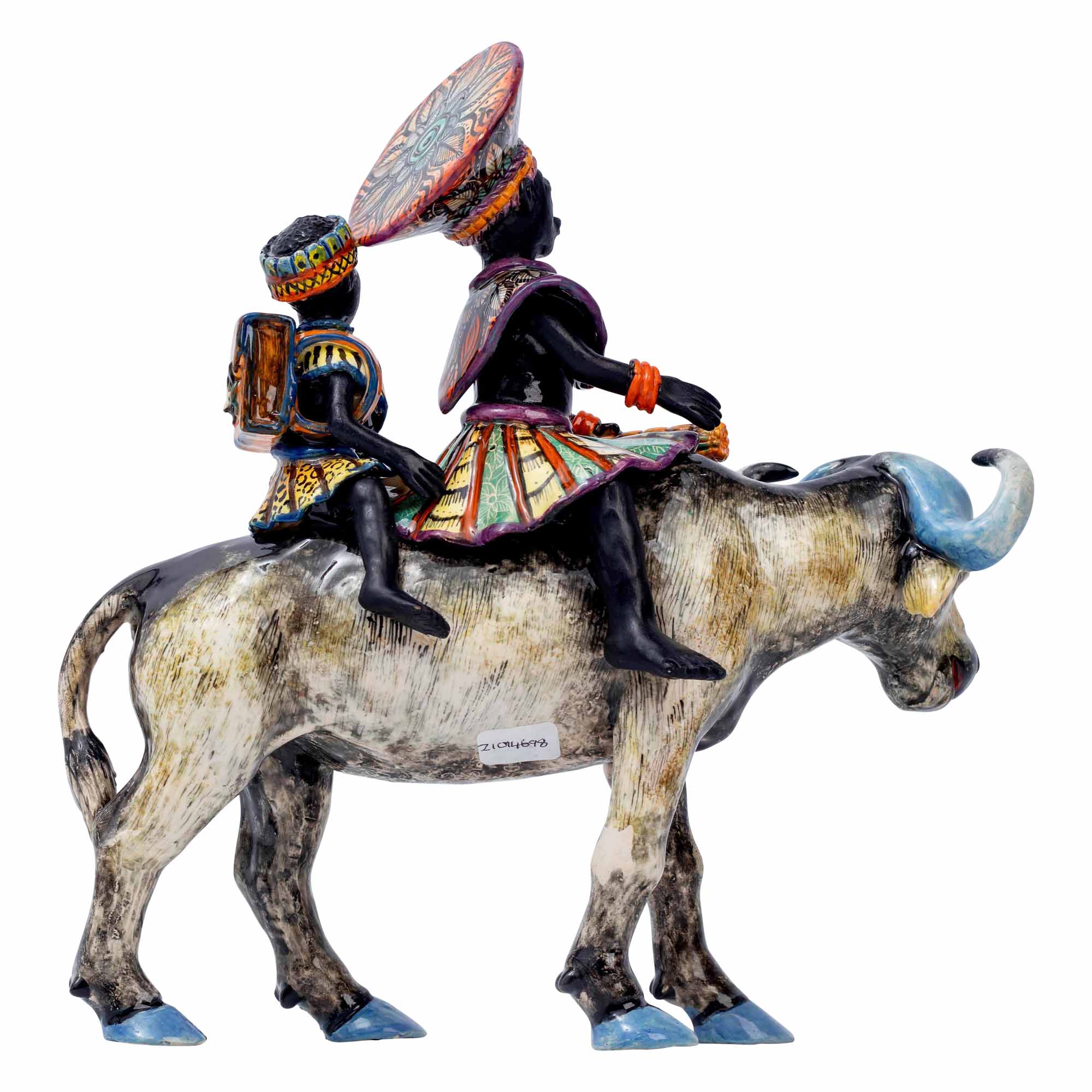Woman With Baby Buffalo Rider