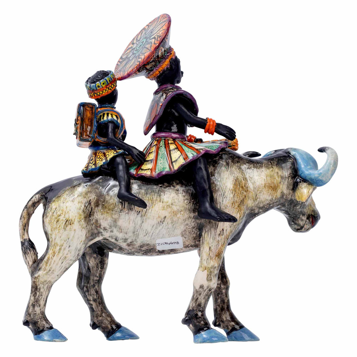 Woman With Baby Buffalo Rider