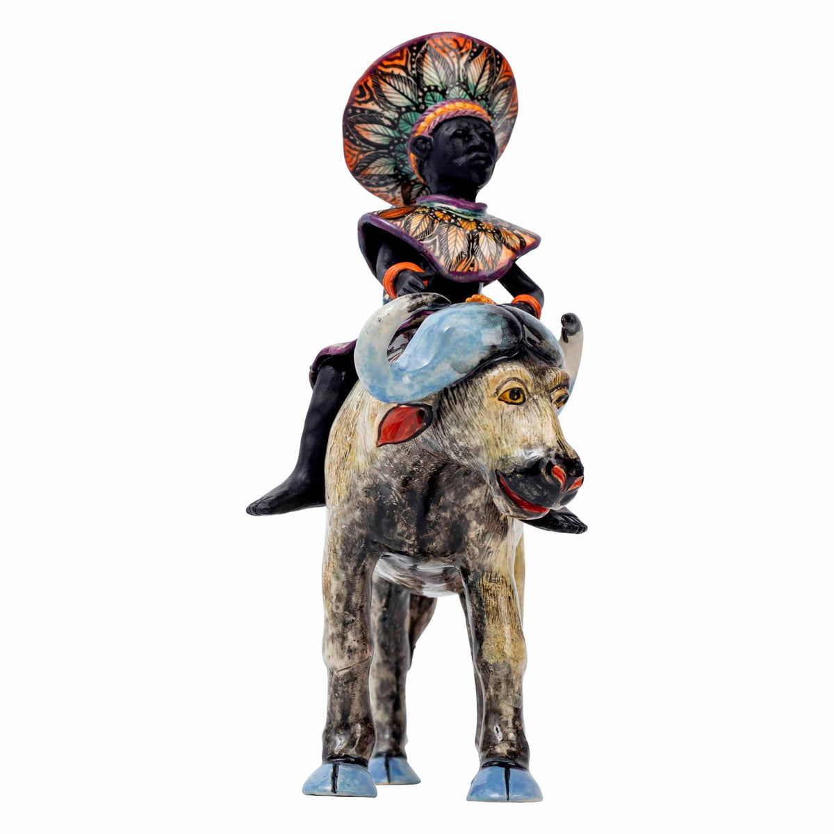 Woman With Baby Buffalo Rider