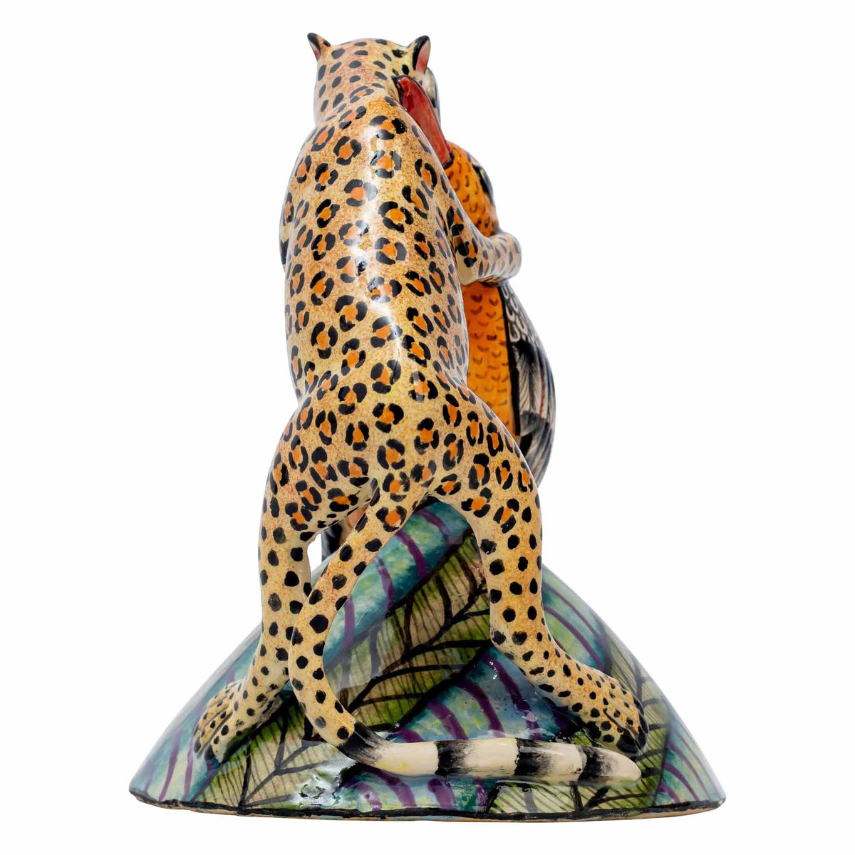 Hoopoe & Leopard Monkey Sculpture
