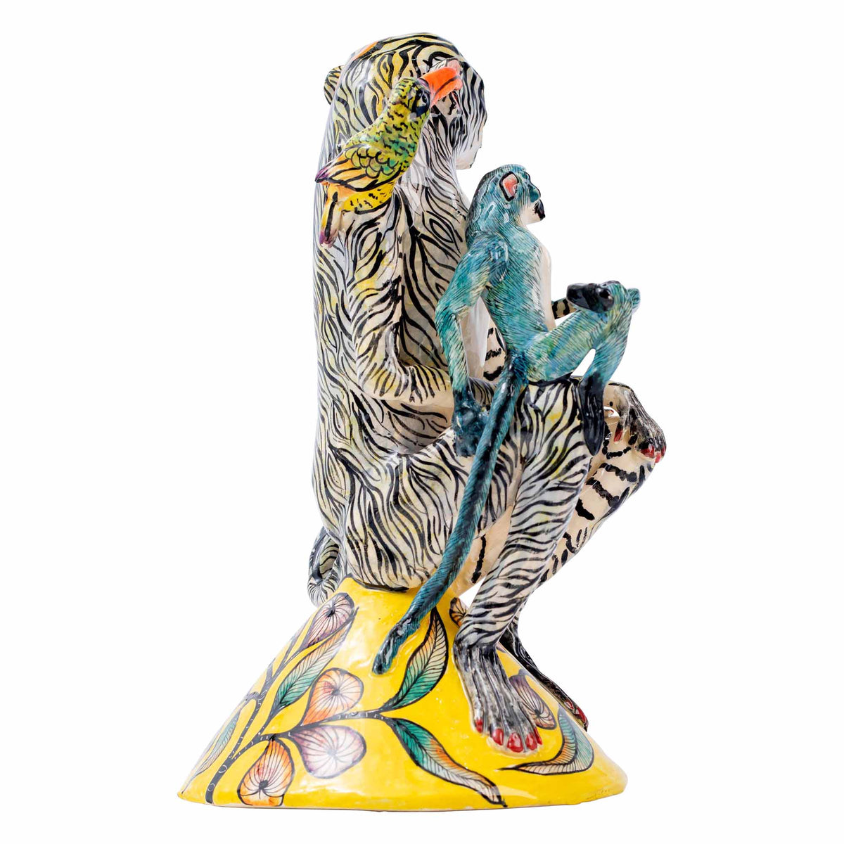 Mother Monkey With Baby Sculpture