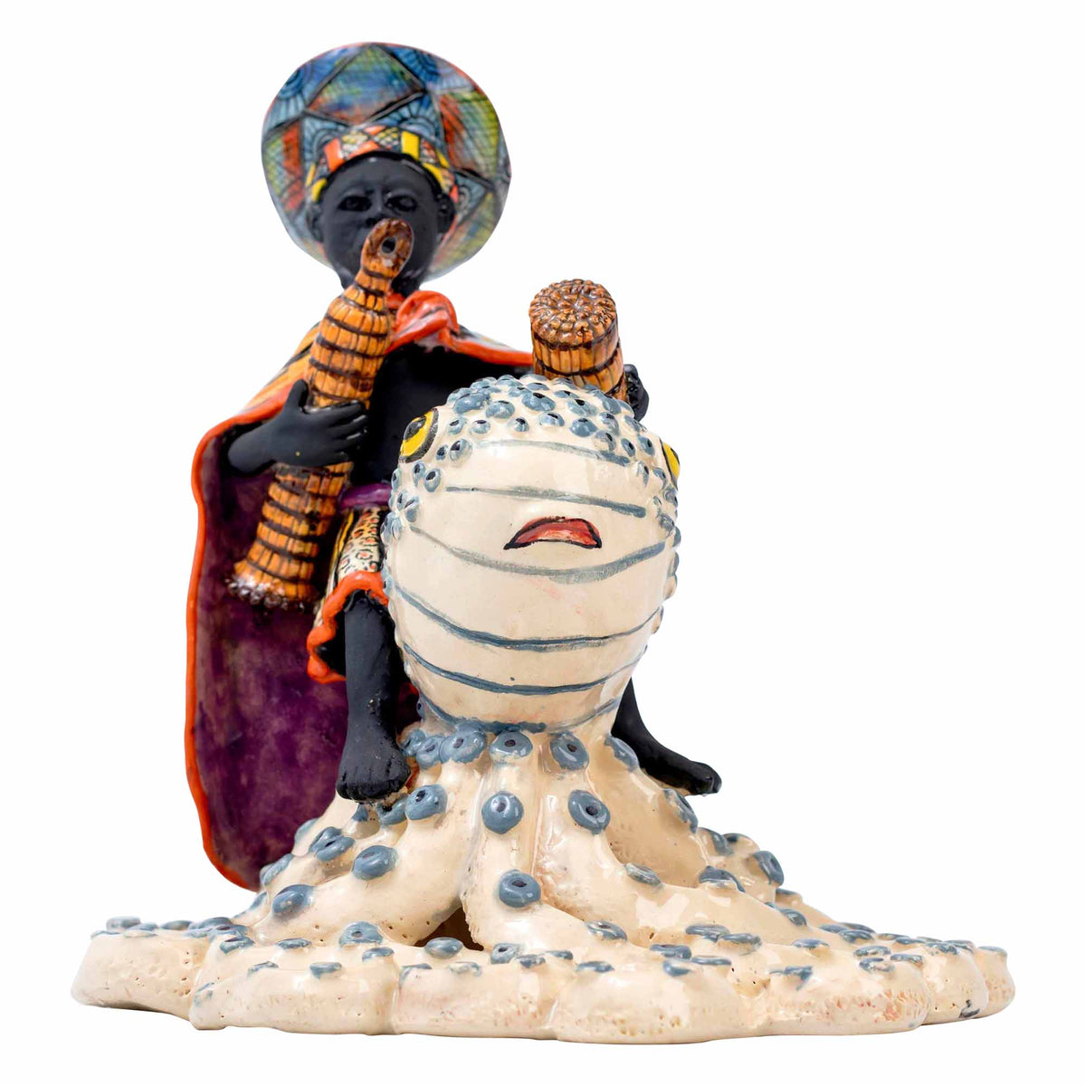 African Woman Octopus Rider