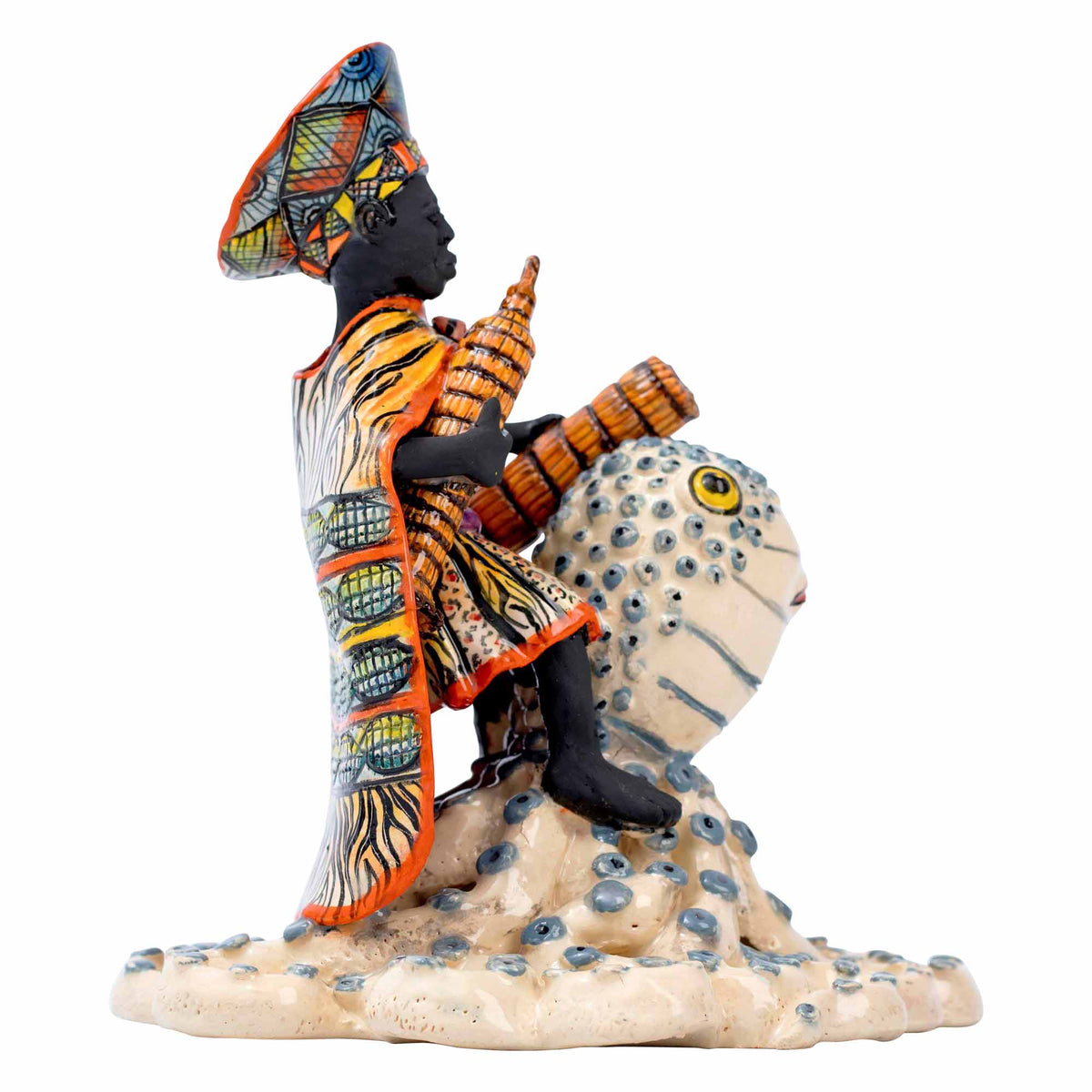 African Woman Octopus Rider