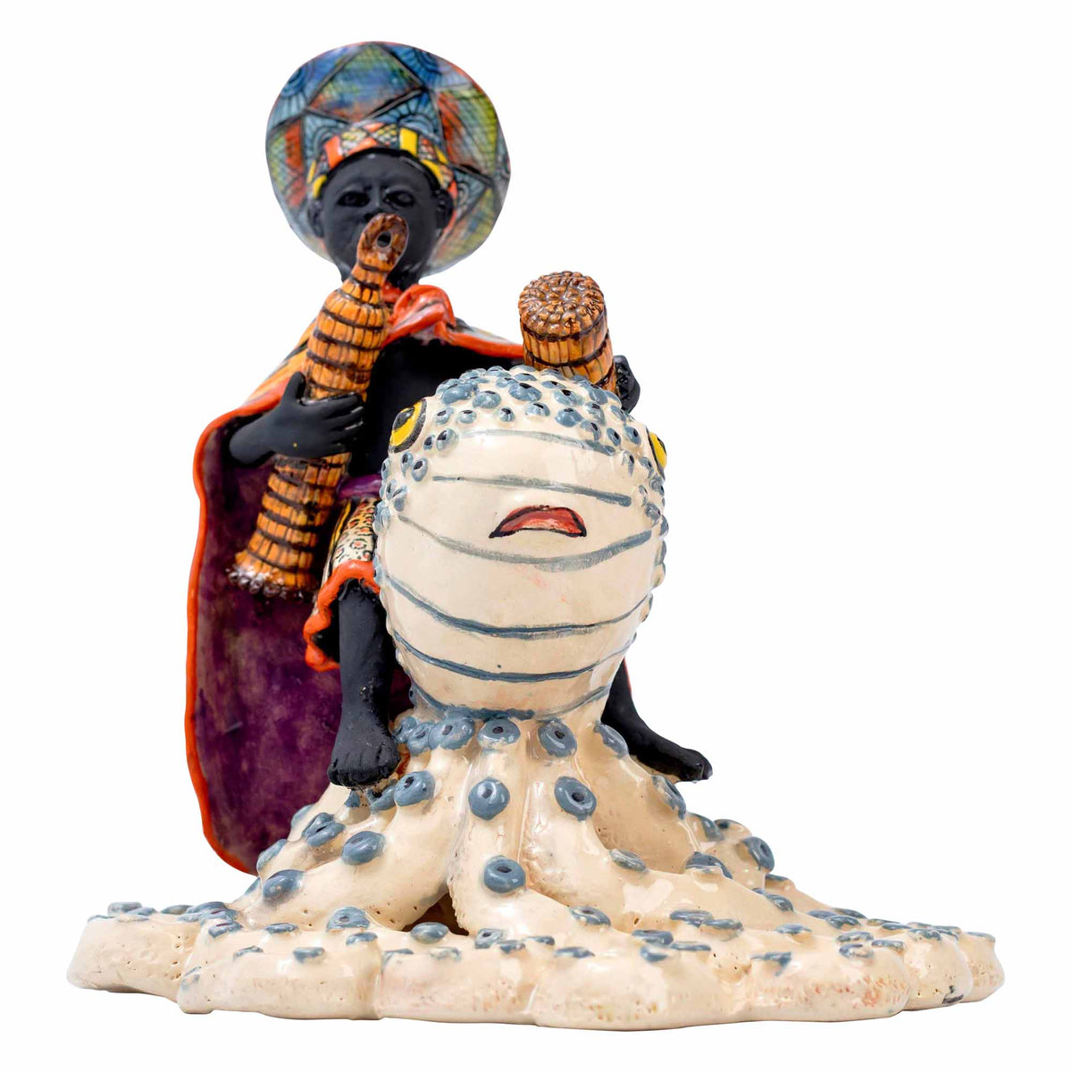 African Woman Octopus Rider