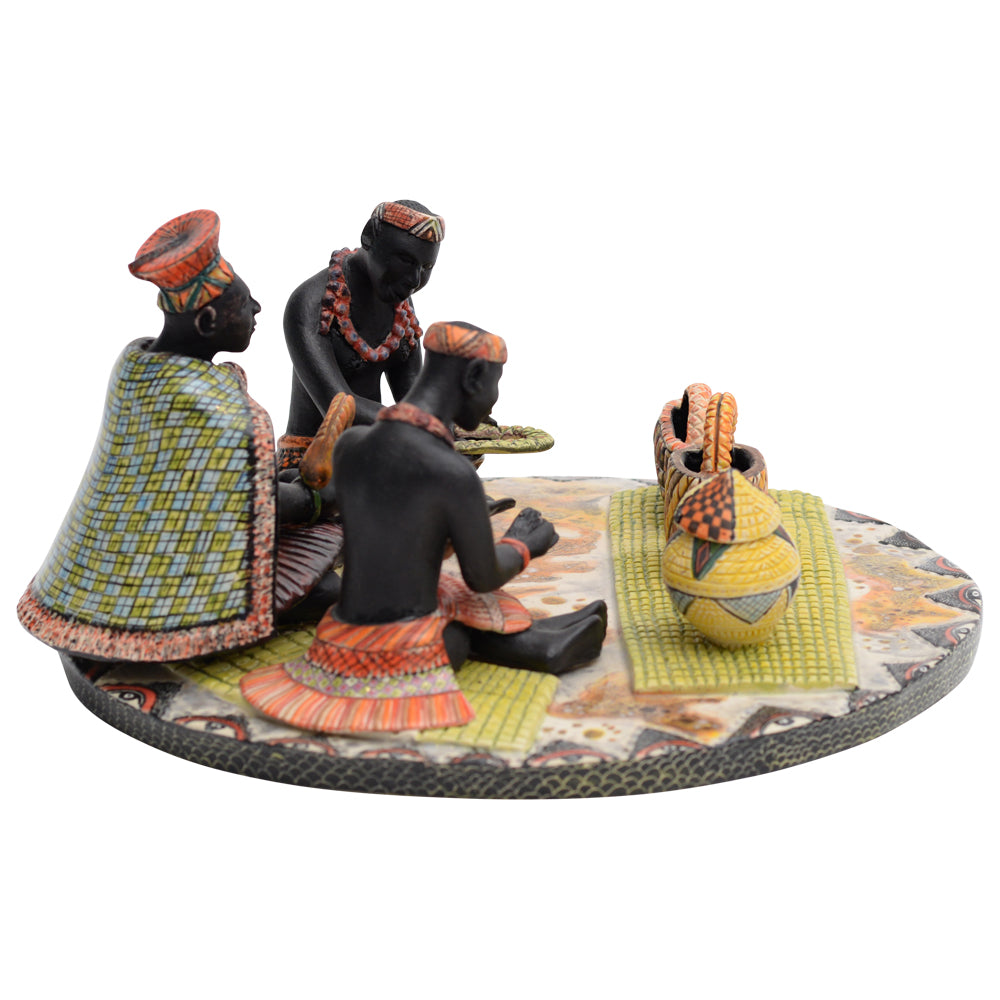 Women Making Basket Sculpture