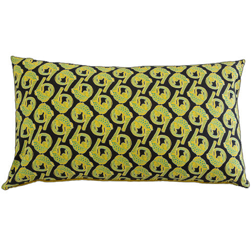 Crocodile Rivergreen Lime Linen Pillow