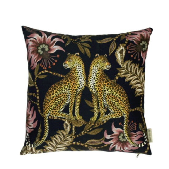 Lovebird Leopard Night Cotton Pillow
