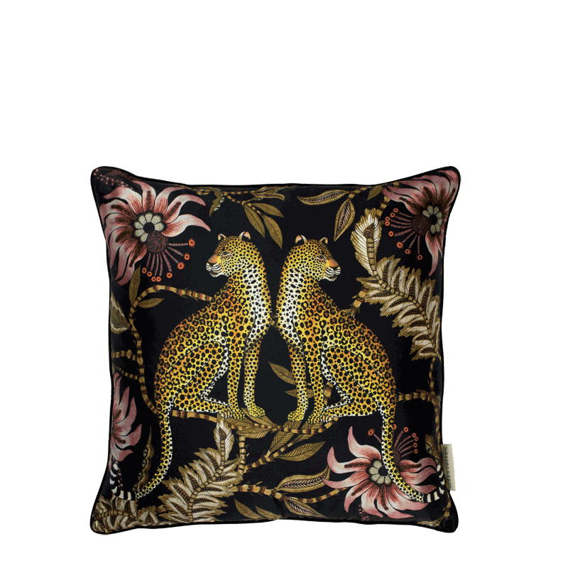 Lovebird Leopard Night Silk Pillow