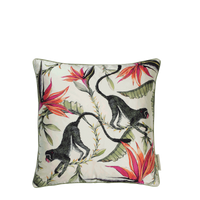 Monkey Paradise Chalk Silk Pillow