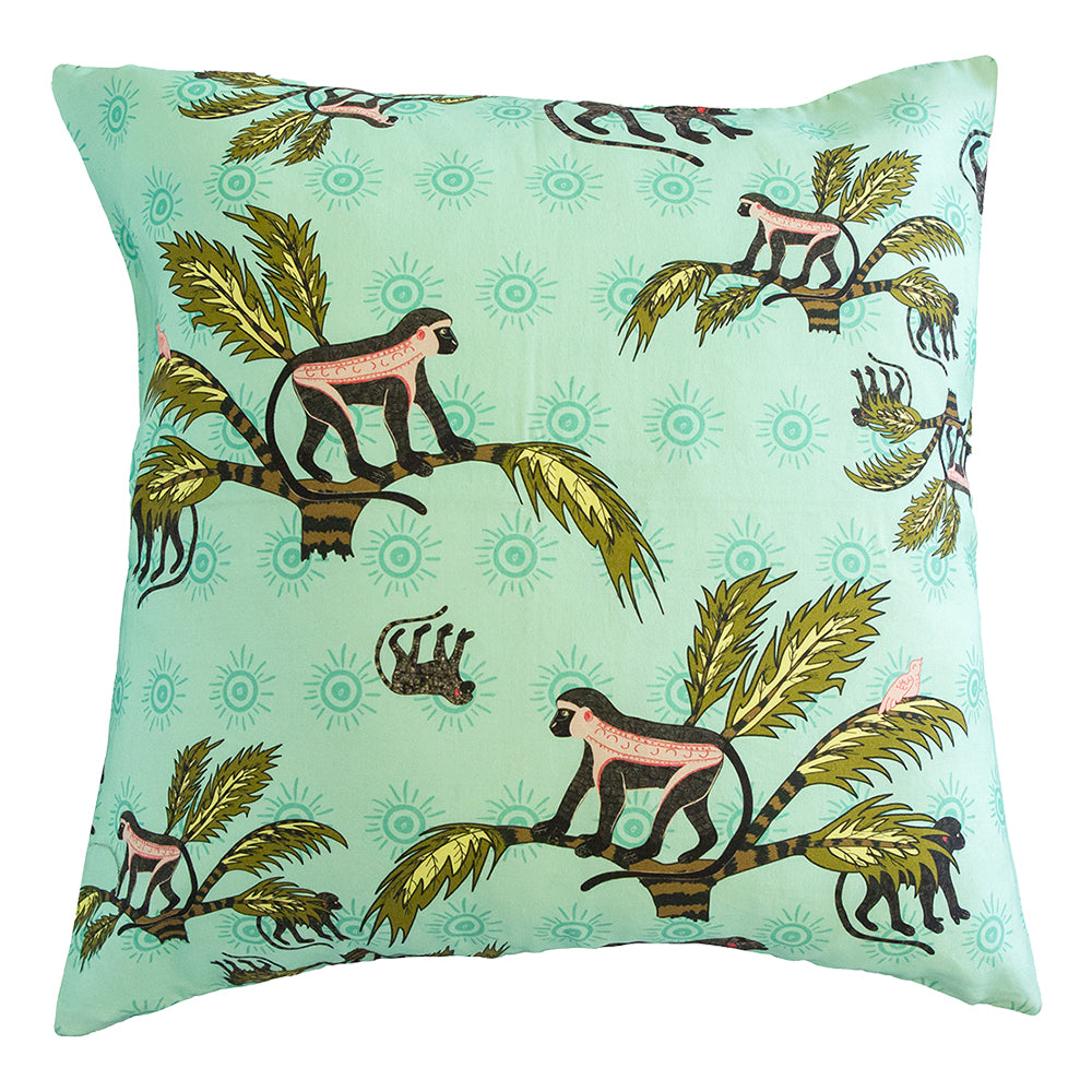 Monkey Palm Oasis Linen Pillow