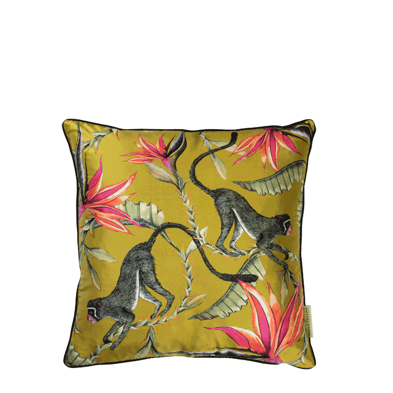 Monkey Paradise Swamp Silk Pillow