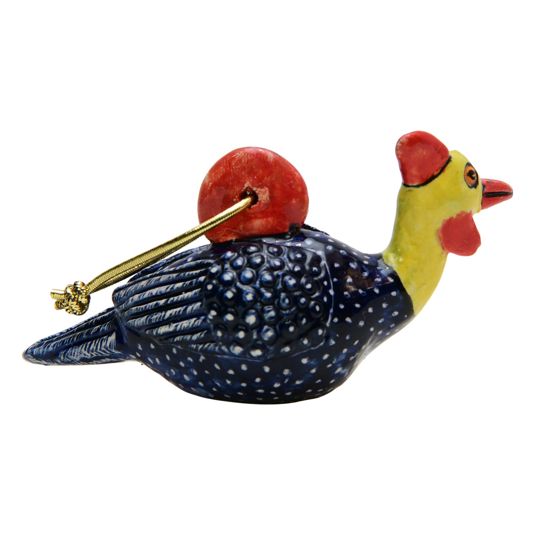 Guinea Fowl Blue Ornament 