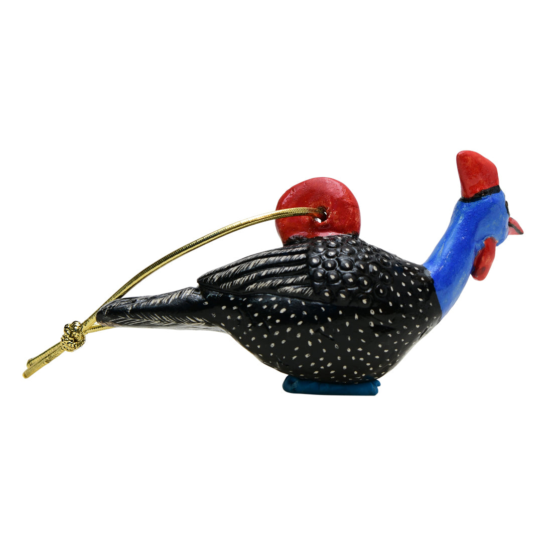 Guinea Fowl Black Ornament 