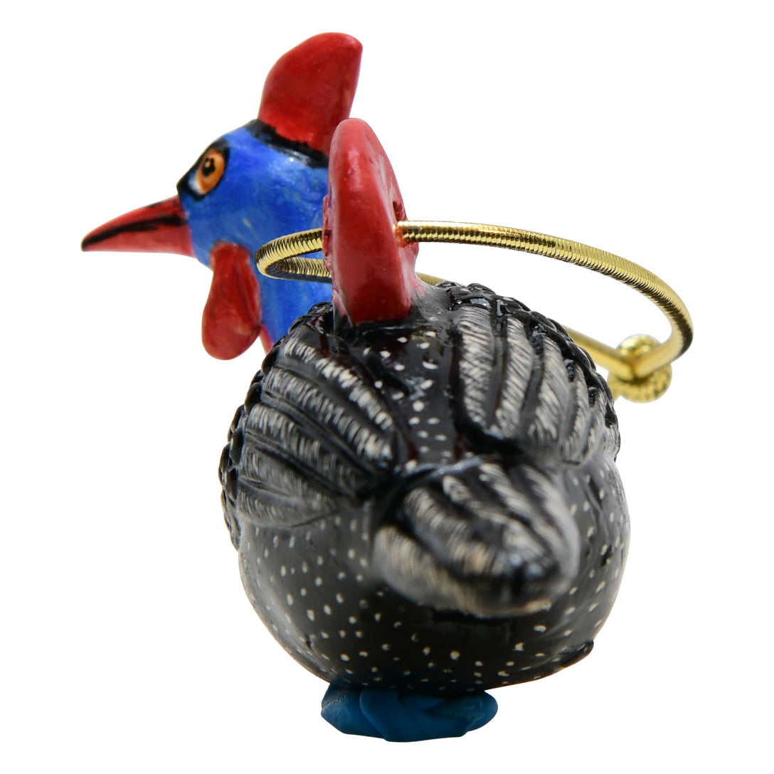 Guinea Fowl Black Ornament 