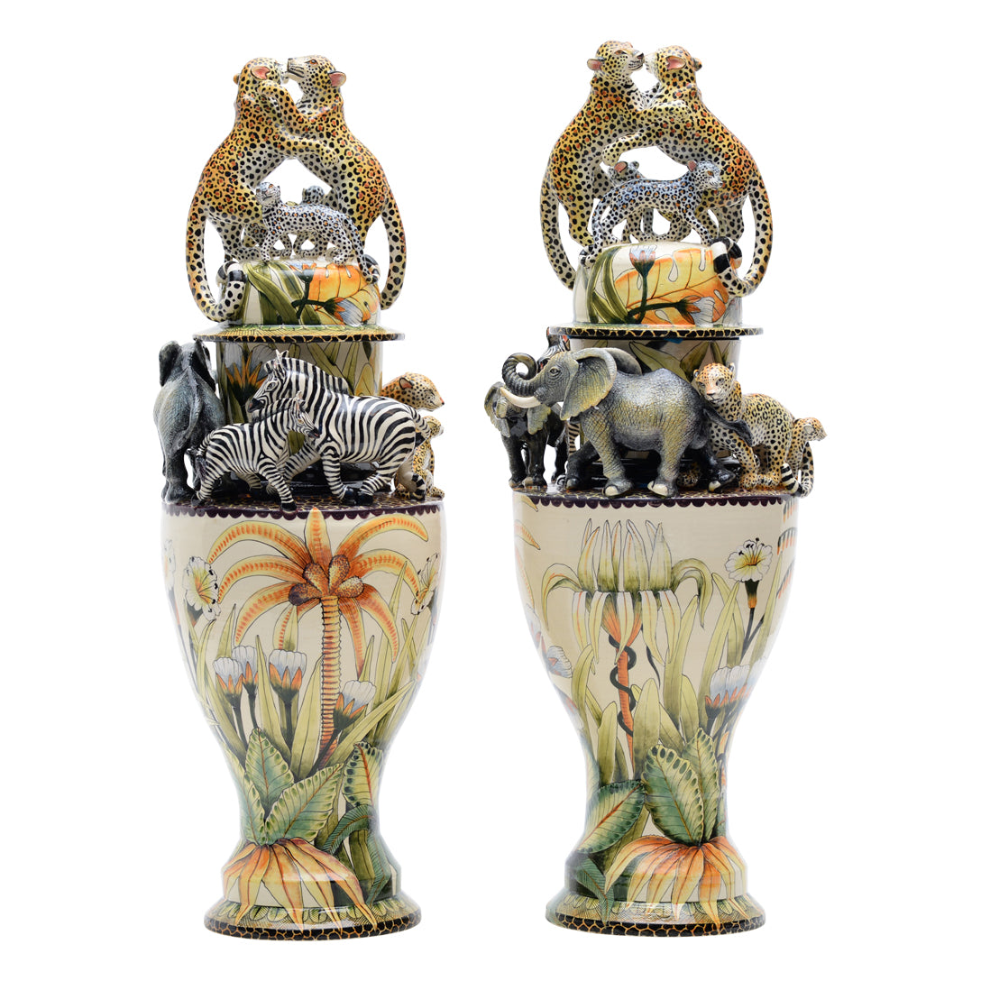 Leopard Urns