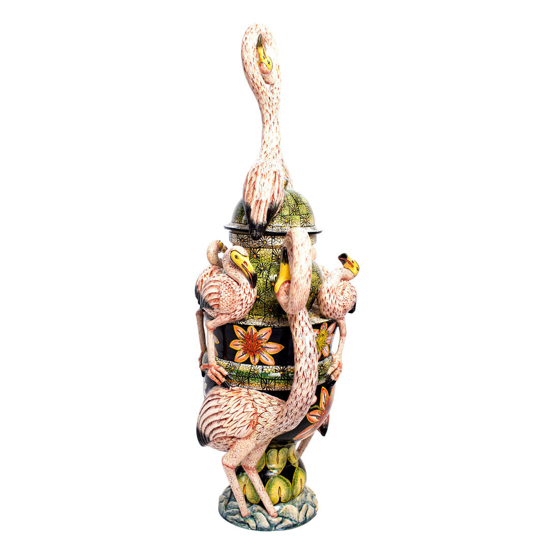 Flamingo urn