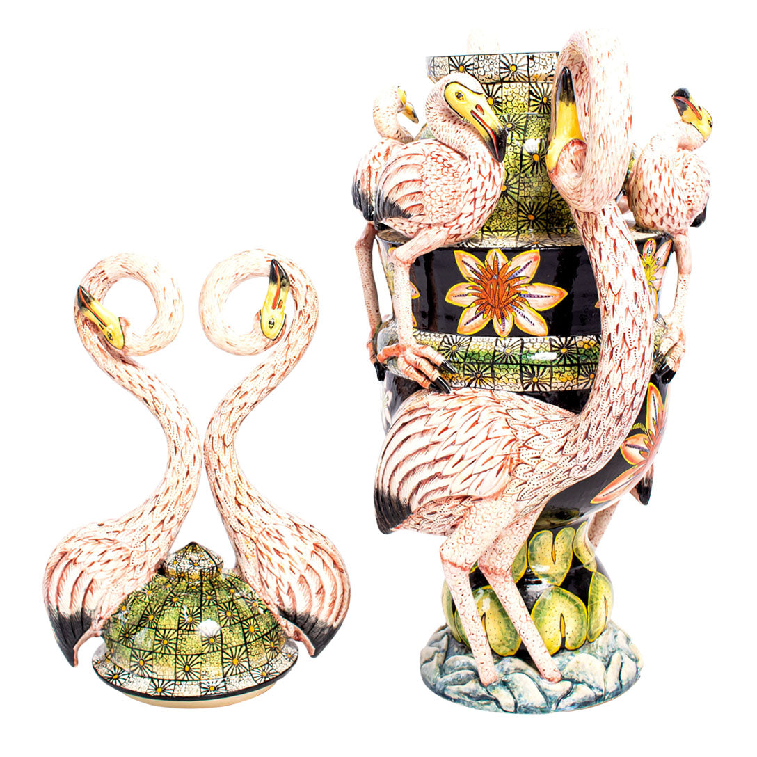 Flamingo urn