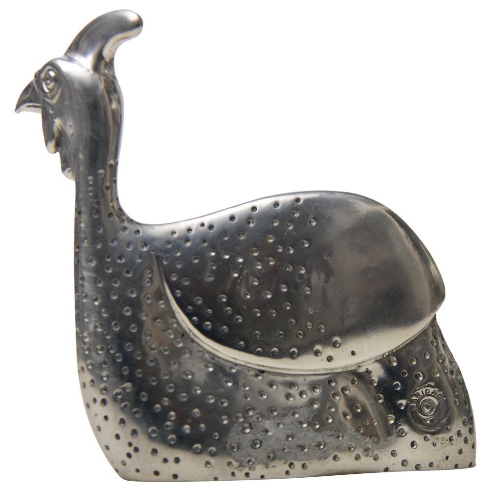 Maridadi Pewter Guinea Fowl Sculpture Lg.