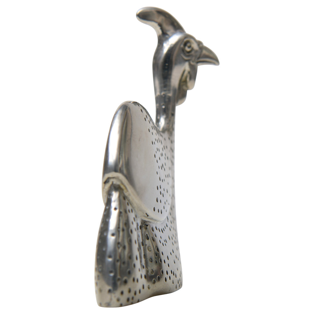 Maridadi Pewter Guinea Fowl Sculpture Lg.