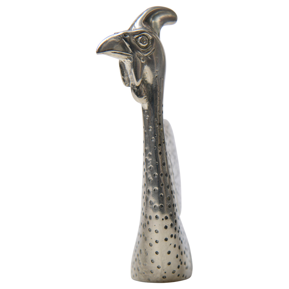 Maridadi Pewter Guinea Fowl Sculpture Lg.