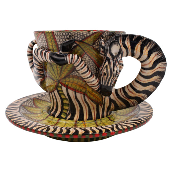 Zebra cup & saucer