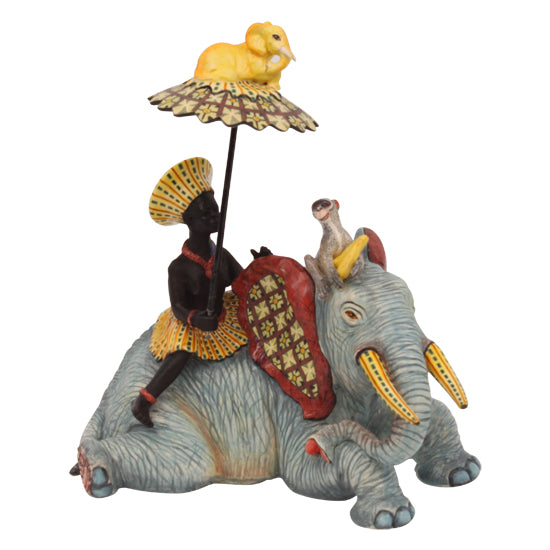 Elephant rider sculpture