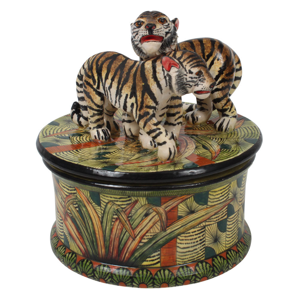Tiger Lidded Pot