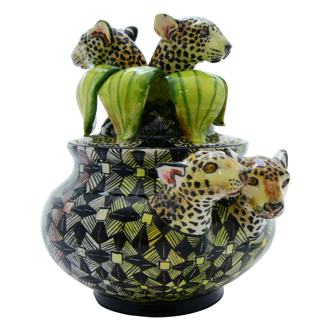 Leopard sugar pot