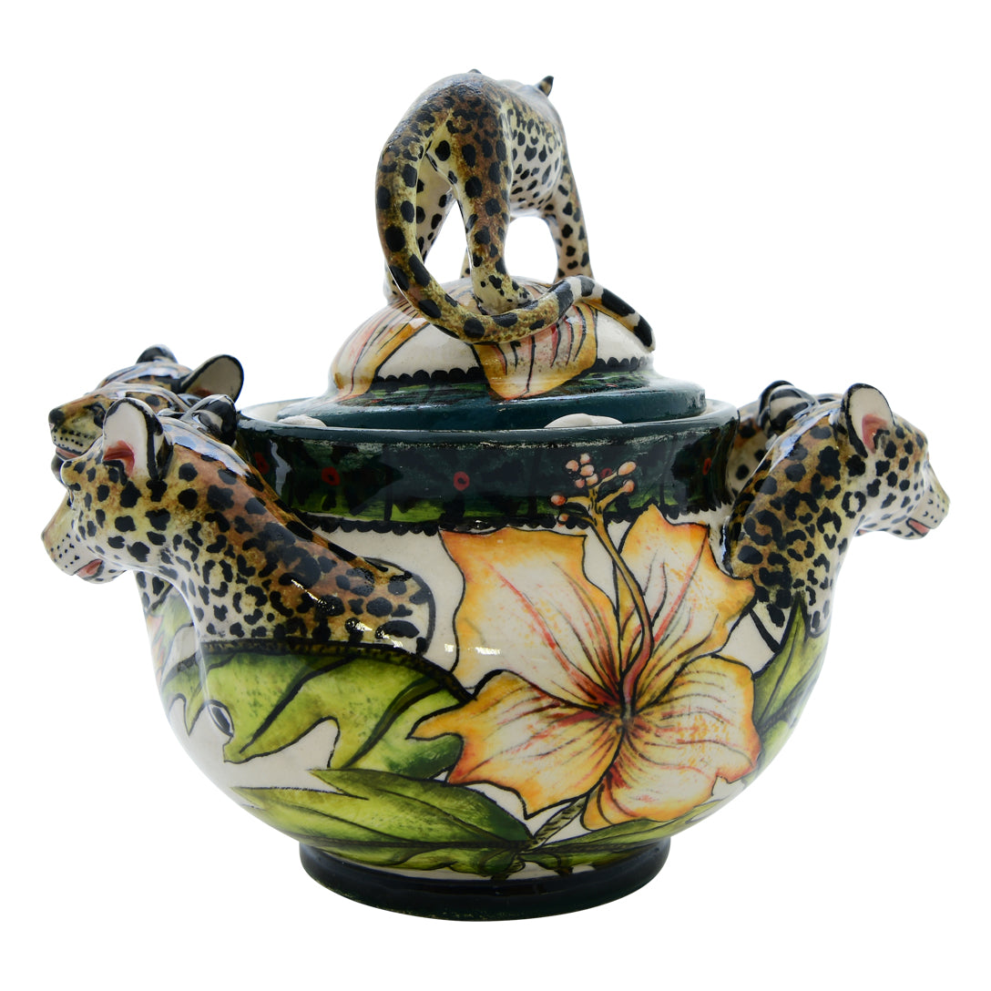 Leopard sugar pot