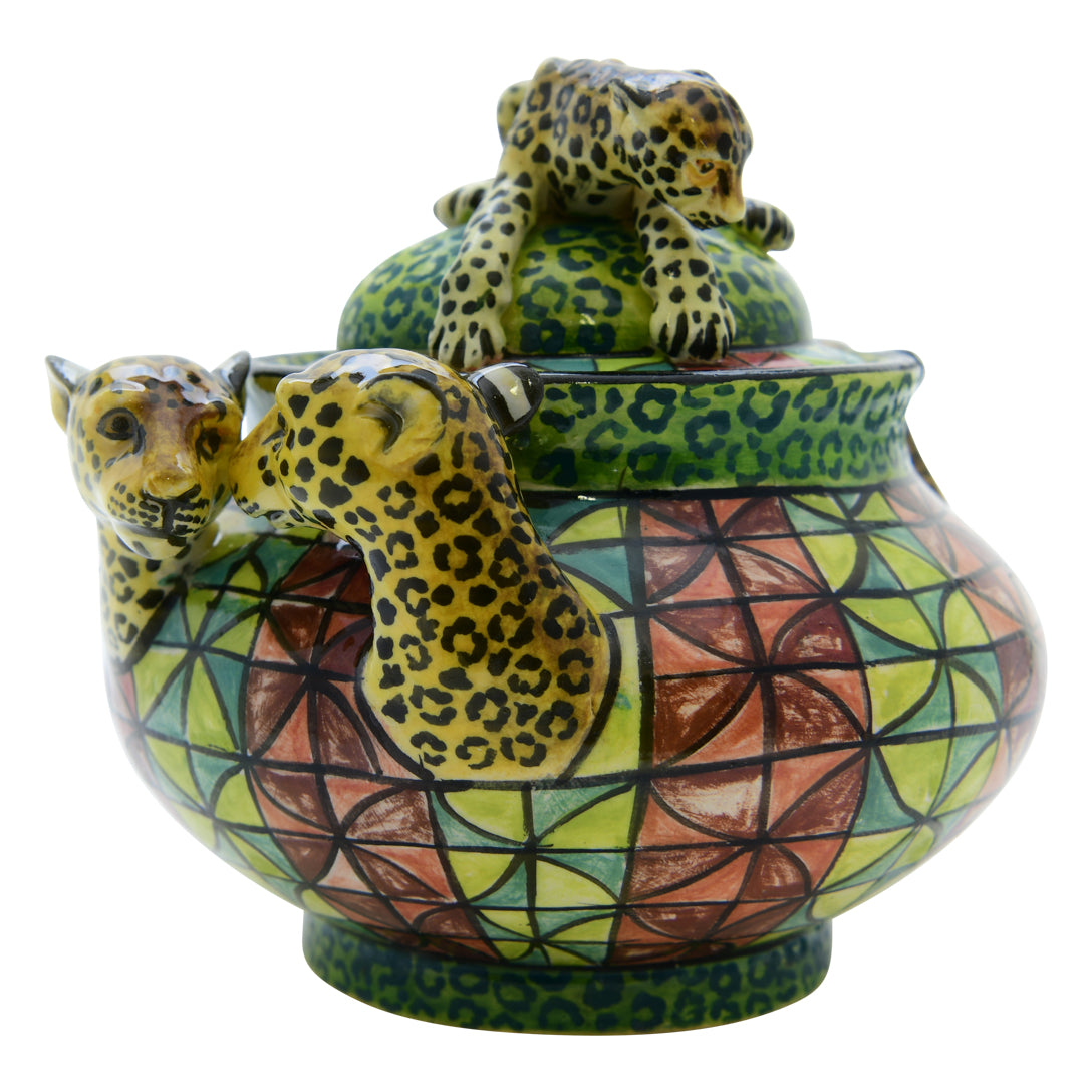 Leopard sugar pot