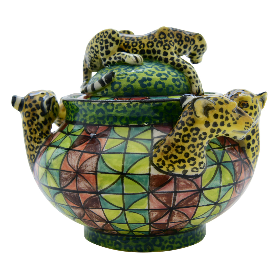 Leopard sugar pot