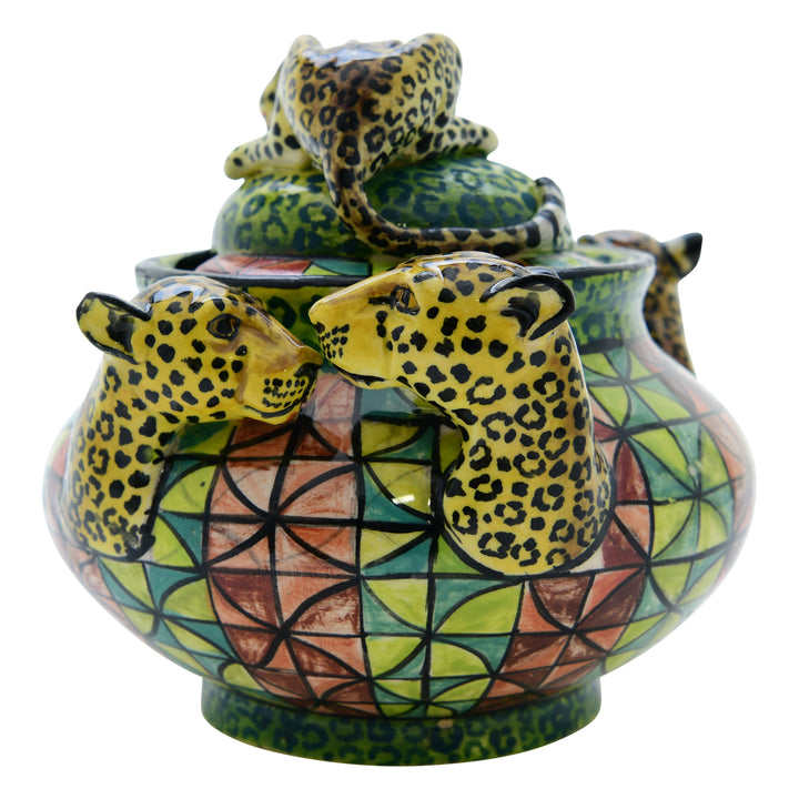 Leopard sugar pot