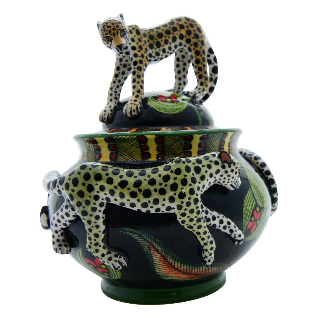 Cheetah sugar pot