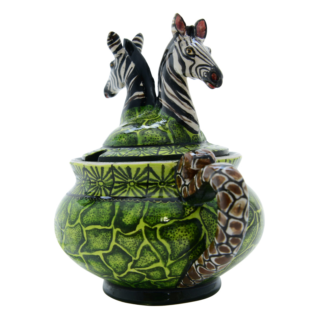 Zebra sugar pot