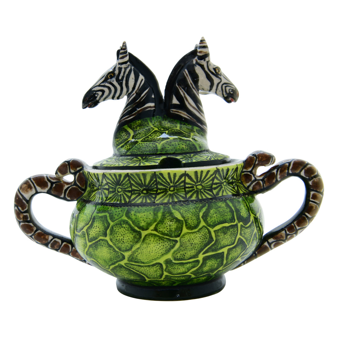 Zebra sugar pot