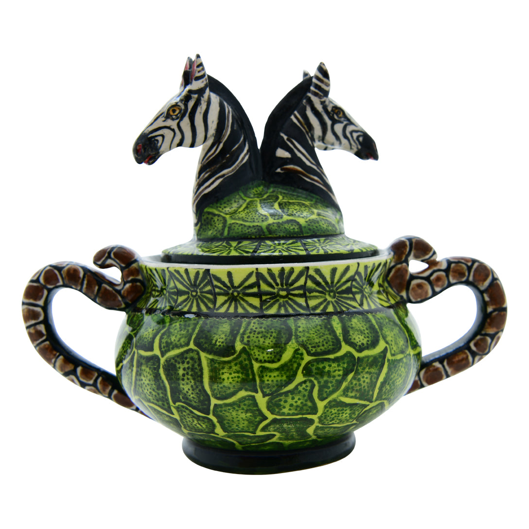 Zebra sugar pot