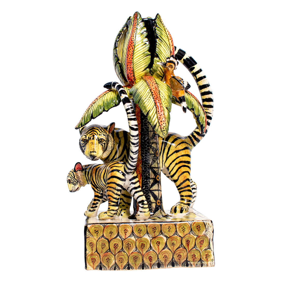 Tiger candle holder - pair