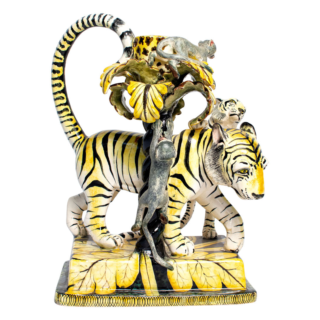 Tiger candle holder - pair