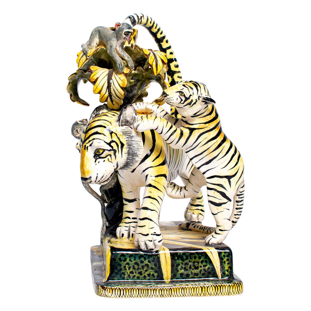 Tiger candle holder - pair