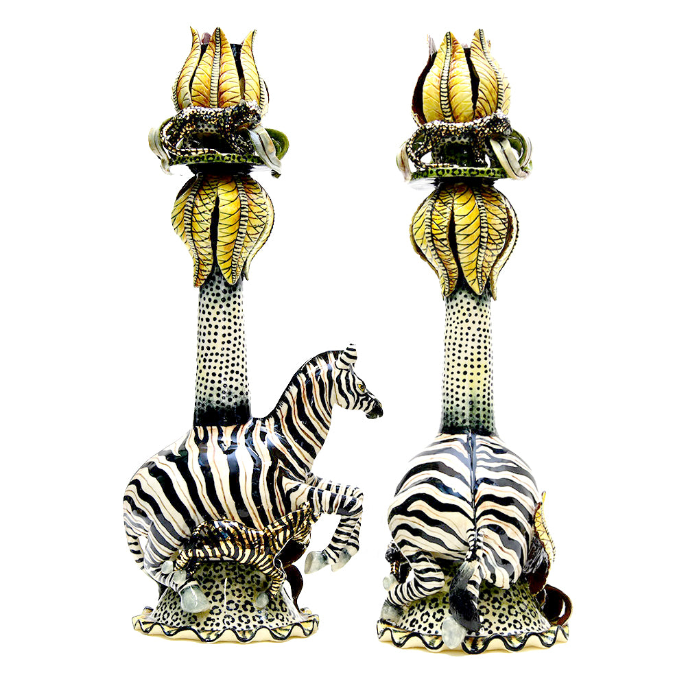 Zebra Candle Holders