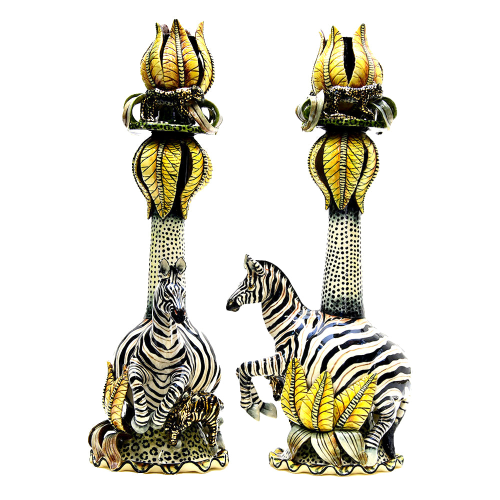 Zebra Candle Holders