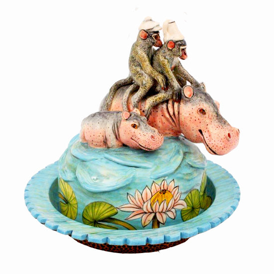 Hippo butter dish